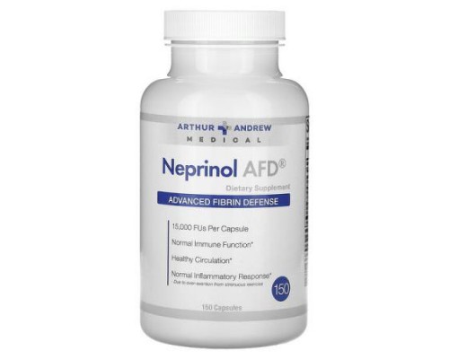 Arthur Andrew Medical, Neprinol AFD, Advanced Fibrin Defense, 15,000 FU, 150 Capsules