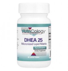 Nutricology, DHEA 25, 25 mg, 60 Scored Tablets
