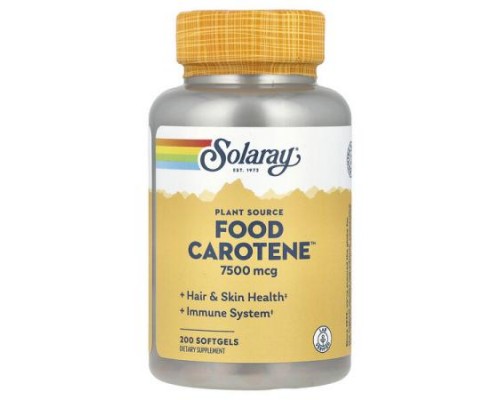 Solaray, Plant Source Food Carotene™, 200 Softgels