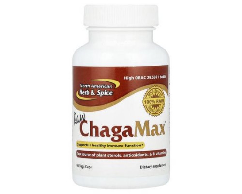 North American Herb & Spice, Raw ChagaMax™, 90 Vegi Caps North American Herb & Spice, Raw ChagaMax™, 90 Vegi Caps