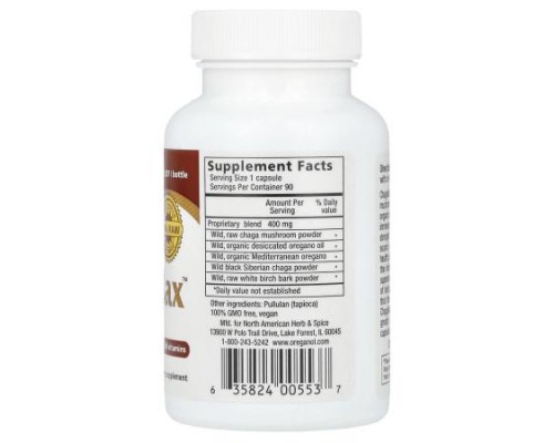 North American Herb & Spice, Raw ChagaMax™, 90 Vegi Caps North American Herb & Spice, Raw ChagaMax™, 90 Vegi Caps