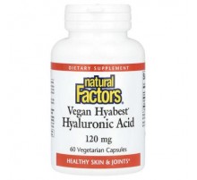 Natural Factors, Vegan Hyabest, Hyaluronic Acid, 120 mg, 60 Vegetarian Capsules