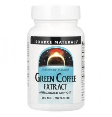 Source Naturals, Green Coffee Extract, 30 Tablets (500 mg per Tablet)