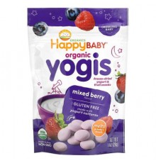 Happy Family Organics, Organic Yogis, Freeze Dried Yogurt & Fruit Snacks, Mixed Berry, 1 oz (28 g)