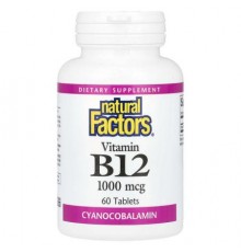Natural Factors, Vitamin B12, 1,000 mcg, 60 Tablets