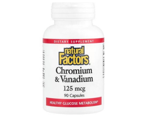 Natural Factors, Chromium & Vanadium, 125 mcg, 90 Capsules