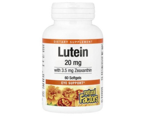 Natural Factors, Lutein, 20 mg, 60 Softgels
