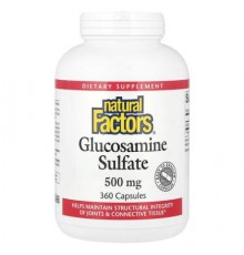 Natural Factors, Glucosamine Sulfate, 500 mg, 360 Capsules