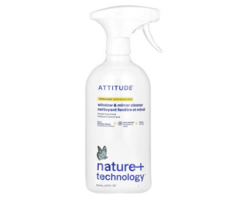 ATTITUDE, Window & Mirror Cleaner, Citrus Zest, 27.1 fl oz (800 ml) ATTITUDE, Window & Mirror Cleaner, Citrus Zest, 27.1 fl oz (800 ml)