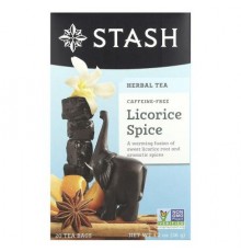 Stash Tea, Herbal Tea, Licorice Spice, Caffeine Free, 20 Tea Bags, 1.2 oz (36 g)