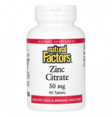 Natural Factors, Zinc Citrate, 50 mg, 90 Tablets