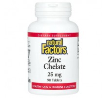 Natural Factors, Zinc Chelate, 25 mg, 90 Tablets