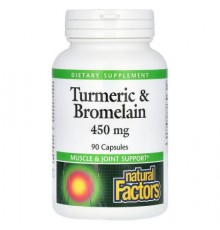 Natural Factors, Turmeric & Bromelain, 450 mg, 90 Capsules