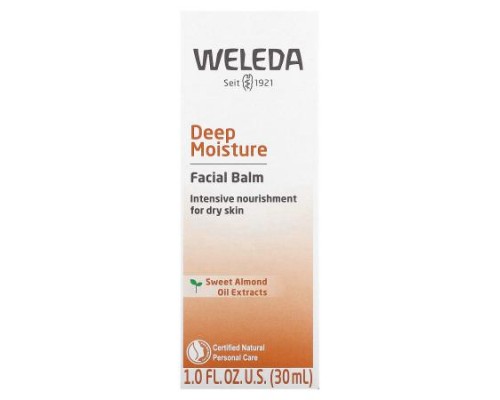 Weleda, Deep Moisture Facial Balm, Sweet Almond Oil Extracts, 1 fl oz (30 ml)
