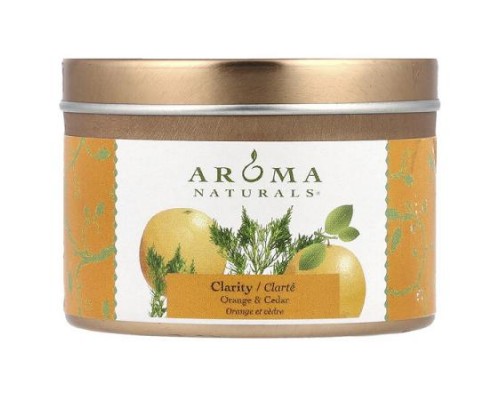 Aroma Naturals, Soy VegePure®, Travel Tin Candle, Clarity, Orange & Cedar, 2.8 oz (79.38 g) Aroma Naturals, Soy VegePure®, Travel Tin Candle, Clarity, Orange & Cedar, 2.8 oz (79.38 g)