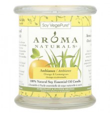 Aroma Naturals, Soy VegePure®, 100% Natural Soy Essential Oil Candle, Ambiance, Orange & Lemongrass, 8.8 oz (260 g)