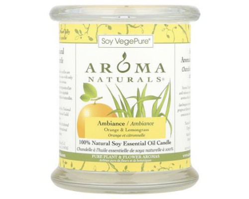 Aroma Naturals, Soy VegePure®, 100% Natural Soy Essential Oil Candle, Ambiance, Orange & Lemongrass, 8.8 oz (260 g) Aroma Naturals, Soy VegePure®, 100% Natural Soy Essential Oil Candle, Ambiance, Orange & Lemongrass, 8.8 oz (260 g)