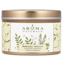 Aroma Naturals, Soy VegePure®, Small Soy To Go Tin Candle, Patchouli & Frankincense, 2.8 oz (79.38 g)