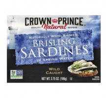 Crown Prince Natural, Brisling Sardines, In Spring Water, 3.75 oz (106 g)
