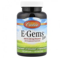 Carlson, E-Gems® Elite, Vitamin E with Tocopherols & Tocotrienols, 120 Soft Gels