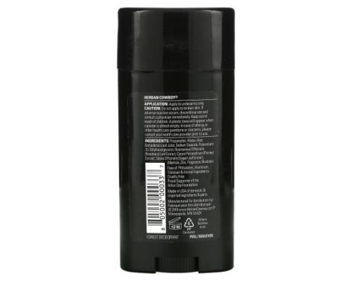 Herban Cowboy, Deodorant, Forest, 2.8 oz (80 g)