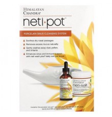 Himalayan Chandra, Neti Pot, Porcelain Sinus Cleansing System, 3 Piece Kit