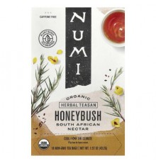Numi Tea, Organic Herbal Teasan, Honeybush, Caffeine Free, 18 Non-GMO Tea Bags, 1.52 oz (43.2 g)