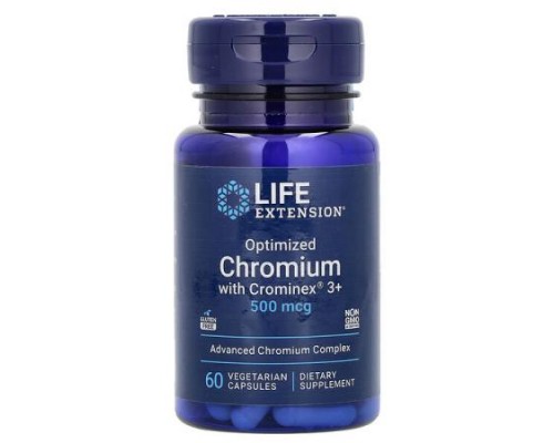 Life Extension, Optimized Chromium with Crominex 3+, 500 mcg, 60 Vegetarian Capsules