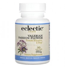 Eclectic Herb, Valerian Passion Flower, 250 mg, 90 Veg Caps