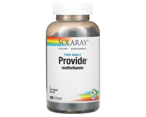 Solaray, Two Daily Provide Multivitamin, 180 Softgels