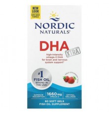 Nordic Naturals, DHA Xtra, Strawberry, 60 Soft Gels