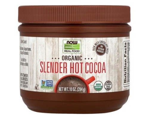 NOW Foods, Real Food, Organic Slender Hot Cocoa, 10 oz (284 g) NOW Foods, Real Food, Organic Slender Hot Cocoa, 10 oz (284 g)