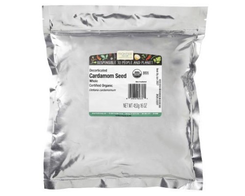 Frontier Co-op, Organic Whole Decorticated Cardamom Seed, 16 oz (453 g) Frontier Co-op, Organic Whole Decorticated Cardamom Seed, 16 oz (453 g)