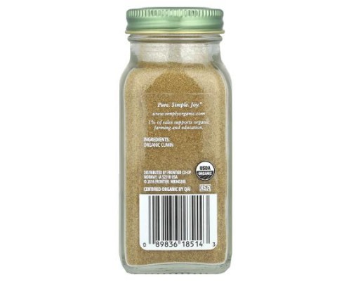 Simply Organic, Ground Cumin, 2.31 oz (65 g) Simply Organic, Ground Cumin, 2.31 oz (65 g)