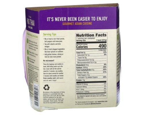 Annie Chun's, Noodle Bowl, Thai-Style Pad Thai, Mild, 8.1 oz (231 g) Annie Chun's, Noodle Bowl, Thai-Style Pad Thai, Mild, 8.1 oz (231 g)
