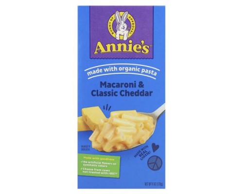 Annie's Homegrown, Macaroni & Classic Cheddar, 6 oz (170 g) Annie's Homegrown, Macaroni & Classic Cheddar, 6 oz (170 g)
