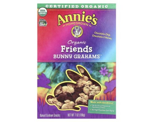 Annie's Homegrown, Organic Friends Bunny Grahams™, Chocolate Chip, Chocolate & Honey, 7 oz (198 g) Annie's Homegrown, Organic Friends Bunny Grahams™, Chocolate Chip, Chocolate & Honey, 7 oz (198 g)
