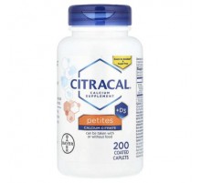 Citracal, Calcium Supplement +D3, Petites, 200 Coated Caplets