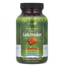 Irwin Naturals, 3-In-1 Carb Blocker®, Maximum Strength, 75 Liquid Soft-Gels