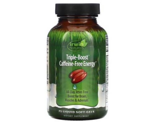 Irwin Naturals, Triple-Boost Caffeine-Free Energy, 75 Liquid Soft-Gels Irwin Naturals, Triple-Boost Caffeine-Free Energy, 75 Liquid Soft-Gels