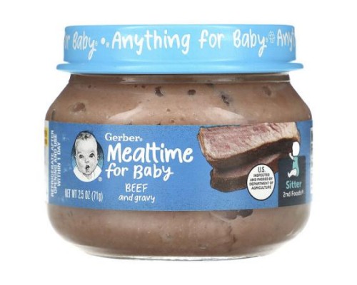 Gerber, Mealtime for Baby, 2nd Foods®, Beef and Gravy, 2.5 oz (71 g)