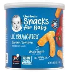 Gerber, Snacks for Baby, Lil' Crunchies, Baked Grain Snack, 8+ Months, Garden Tomato, 1.48 oz (42 g)