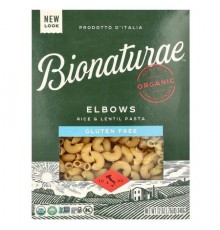 Bionaturae, Gluten Free Rice & Lentil Pasta, Elbows, 12 oz (340 g)