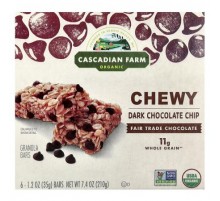Cascadian Farm, Organic Chewy Granola Bars, Dark Chocolate Chip, 6 Bars, 1.2 oz (35 g) Each