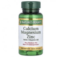 Nature's Bounty, Calcium Magnesium Zinc with Vitamin D3, 100 Coated Caplets