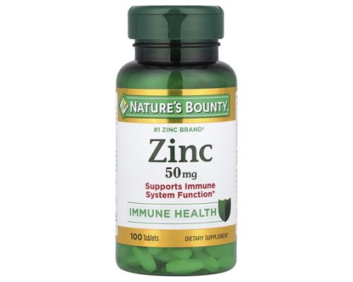 Nature's Bounty, Zinc, 50 mg, 100 Tablets