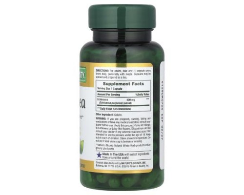 Nature's Bounty, Echinacea, 400 mg, 100 Capsules
