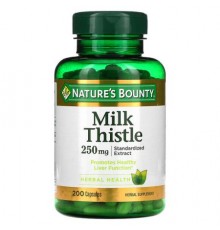 Nature's Bounty, Milk Thistle, 250 mg, 200 Capsules