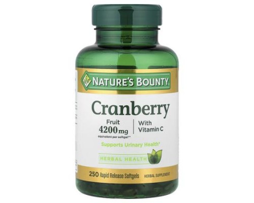 Nature's Bounty, Cranberry with Vitamin C, 250 Rapid Release Softgels