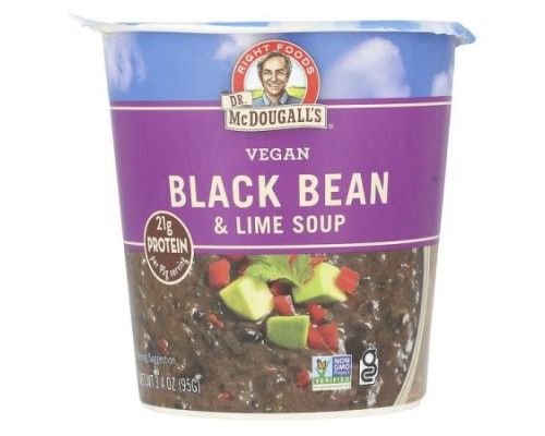 Dr. McDougall's, Vegan Black Bean & Lime Soup, 3.4 oz (95 g) Dr. McDougall's, Vegan Black Bean & Lime Soup, 3.4 oz (95 g)